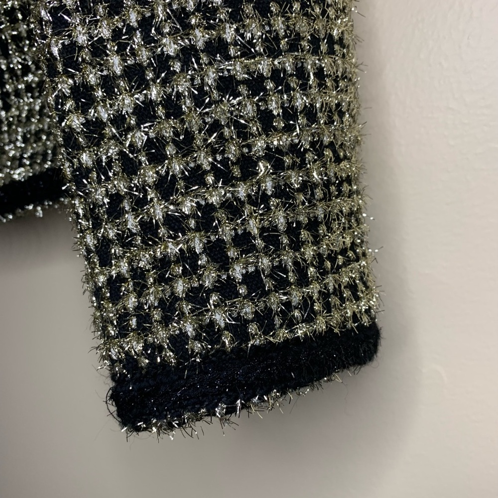 Beulah style black/gold tweed jacket , long sleeves, front closure Size S - Picture 9 of 14